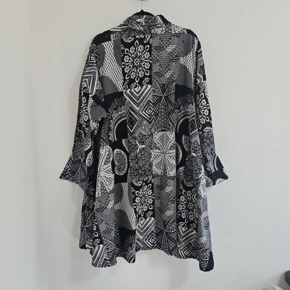 Womens Patchwork 100% Cotton One Size Swing Jacket Lagen Look Boho Artsy  READ - Picture 8 of 14